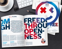 Aufgeschlagenes Exemplar des ctrlX AUTOMATION Magazin 2022/2023