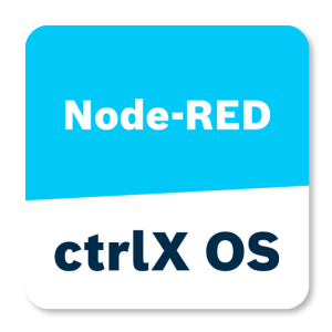 Icon of the Node-RED app for ctrlX OS, a visual tool for wiring IoT devices.