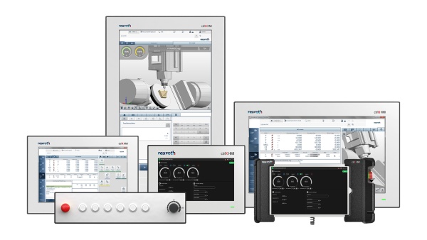 The image shows the ctrlX HMI Portfolio from ctrlX AUTOMATION, e.g., web panels, operator panels, or displays.