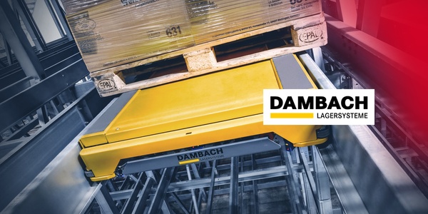 System magazynowy firmy Dambach (podnośnik palet)