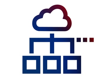 Image shows a symbolized representation. A cloud that is connected to subordinate components (IPC) via connecting lines.