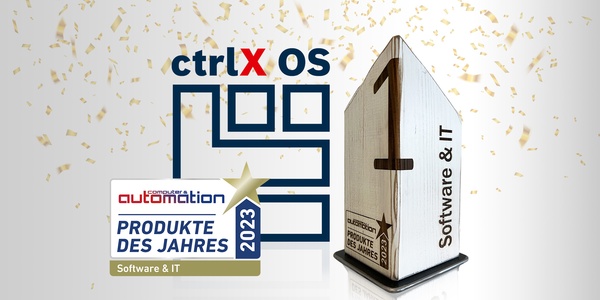 ctrlX OS Icon mit dem Software & IT-Award der Zeitschrift computer & automation