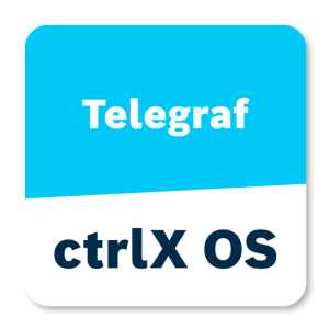 Icon of the Telegraf app for ctrlX OS, an agent for collecting metrics and data.