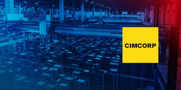 Robot bramowy CIMCORP sortuje pudełka w magazynie