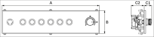 Rysunek wymiarowy panelu sterowania maszyny ctrlX HMI VAM