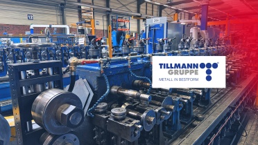 Profile forming line at Tillmann Profil GmbH's production hall, modernized with the ctrlX AUTOMATION control solution.
