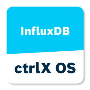 Icon of the InfluxDB app for ctrlX OS, a time-series database for monitoring and analytics.