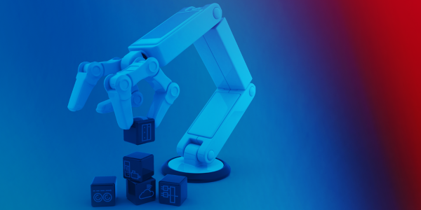 Robot kartezjański chwyta i sortuje kostki