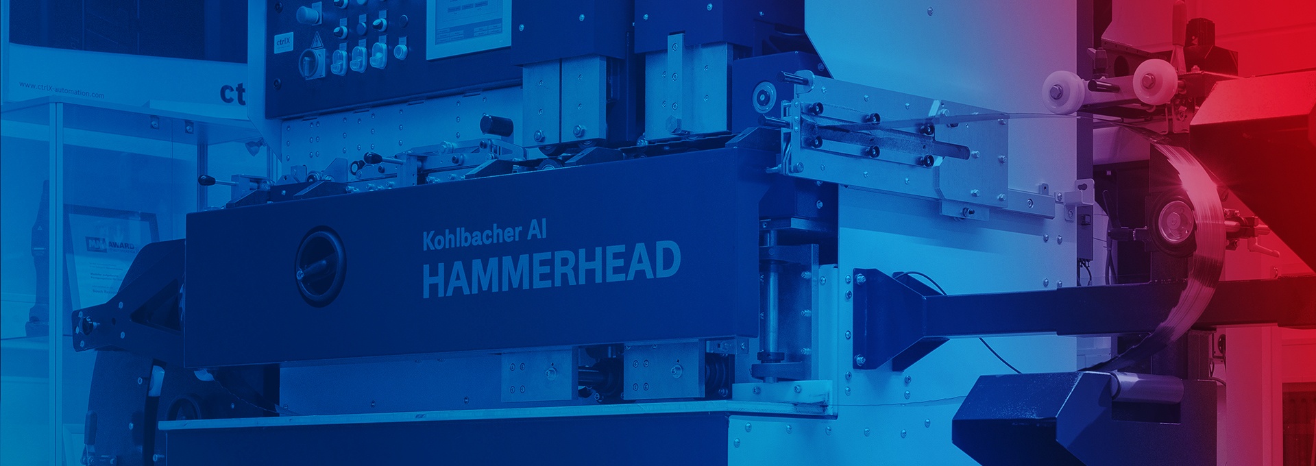 Kohlbacher, AI - Maszyna do ostrzenia pił młotkowych wyposażona w ctrlX AUTOMATION Komponent