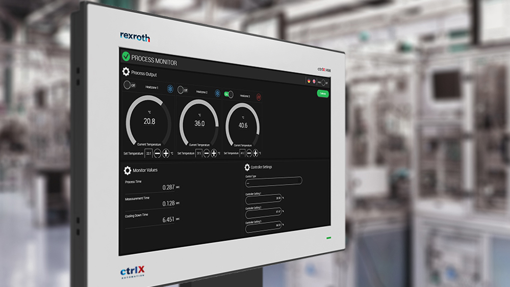 ctrlX HMI component for plant visualization on a production line